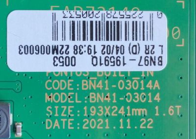 MAIN PARA TV SAMSUNG / NUMERO DE PARTE BN94-17577E / BN41-03014A / BN97-19591Q / BN9417577E / SUSTITUTAS BN94-17736D / BN94-17737G / BN94-17399R / MODELO QN65Q80BAFXZA BA01	 - Imagen 3